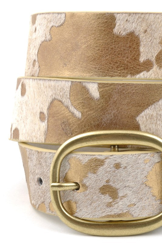 Cow Hide Belt- Gold – Hazel Lane Boutique