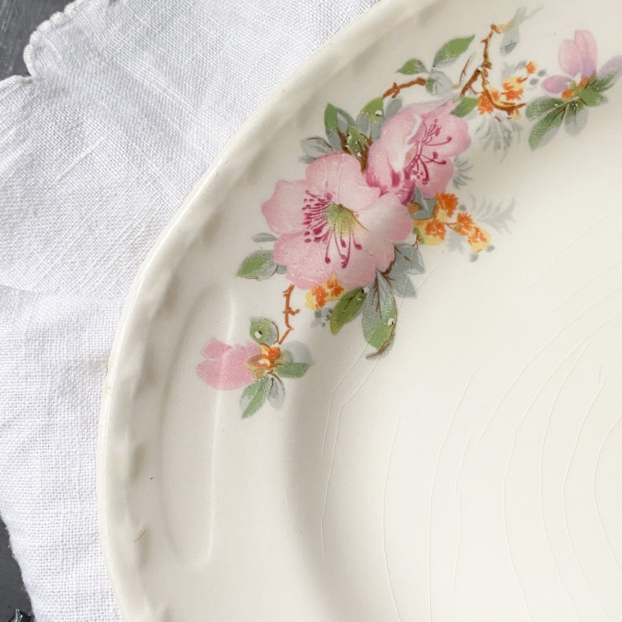 Vintage 1950s Azalea Pattern Platter by Crooksville China Company