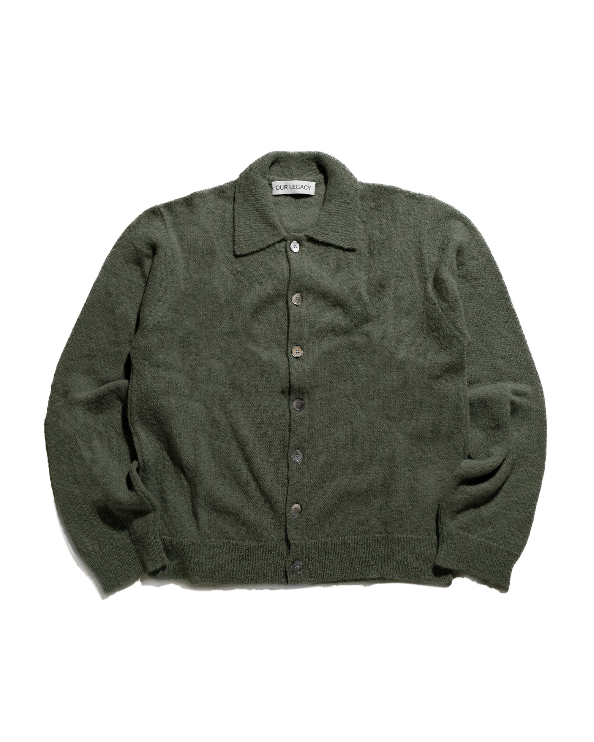 Our Legacy Evening Polo Moss Green Fuzzy Alpaca