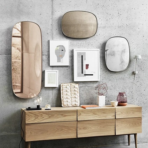 FRAMED MIRROR LARGE ローズ/ローズ W445mm - YAMAGIWA OnlineStore