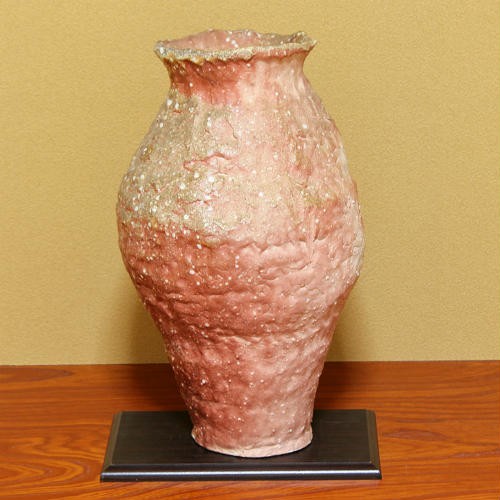 信楽焼 穴窯 登り窯 花瓶 自然釉 緋色 スカーレット 薪 おしゃれ