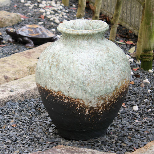 ポイント8倍]信楽焼 大きな 花瓶 白窯変 鯉口 13号 おしゃれ 大壺 つぼ