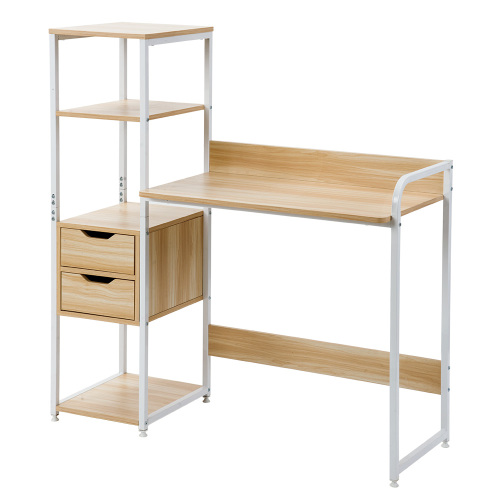 BTM 【全品8%OFF】パソコンデスク 引き出し付き 3段シェルフ付 木製