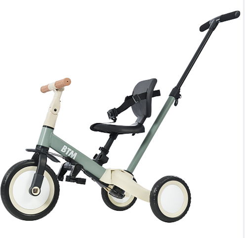 BTM 【全品8%OFF】子供三輪車 足けりバイク 一台4役 手押し棒付 子供
