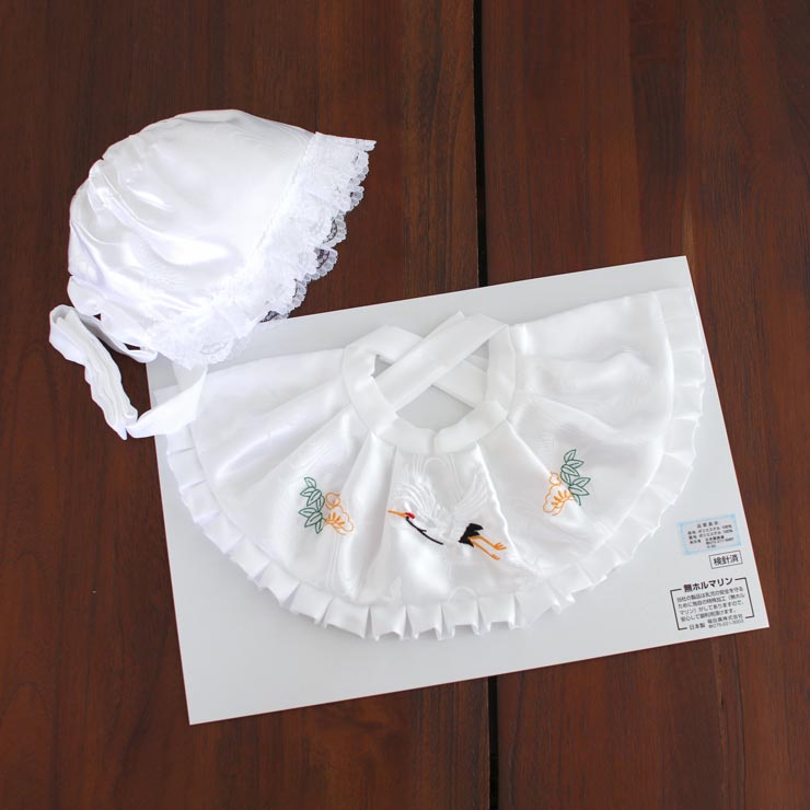 お宮参り 帽子セット2点 男の子用 フードセット よだれ掛け 涎掛け