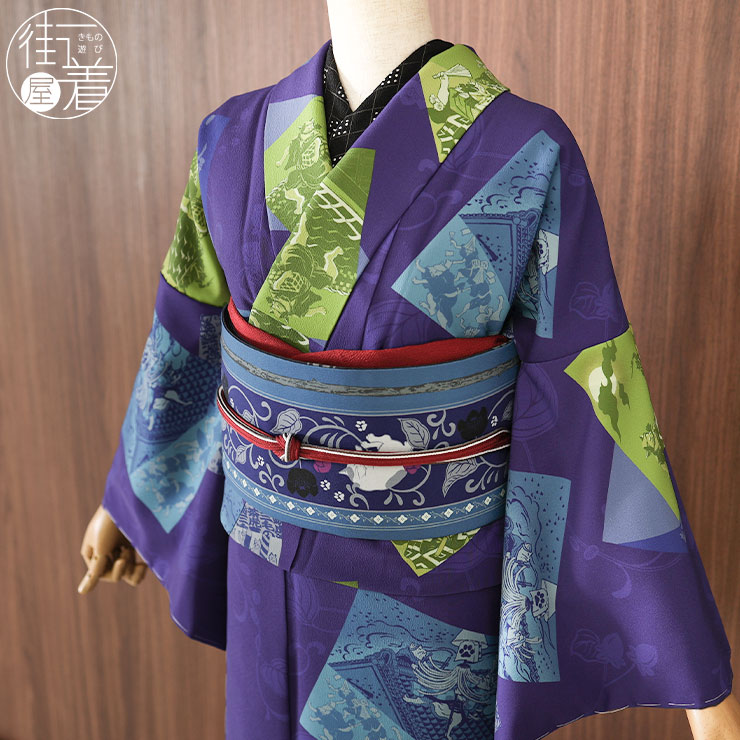 洗える着物 袷 小紋 日本製 ] 撫松庵 仕立て上がり きもの 大江戸