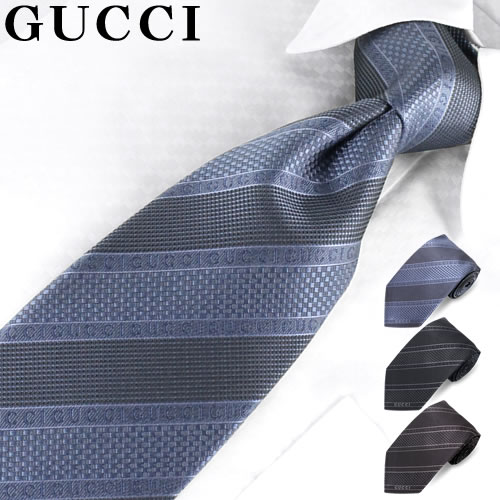 GUCCI（グッチ） ネクタイ ストライプ柄 シルク イタリア製 8cm幅