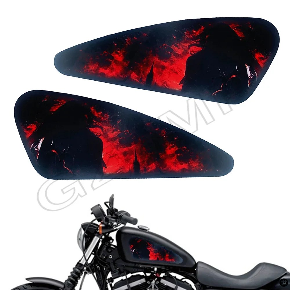 ハーレースポーツスター 1200 48 72 バイク燃料タンクデカールスカル