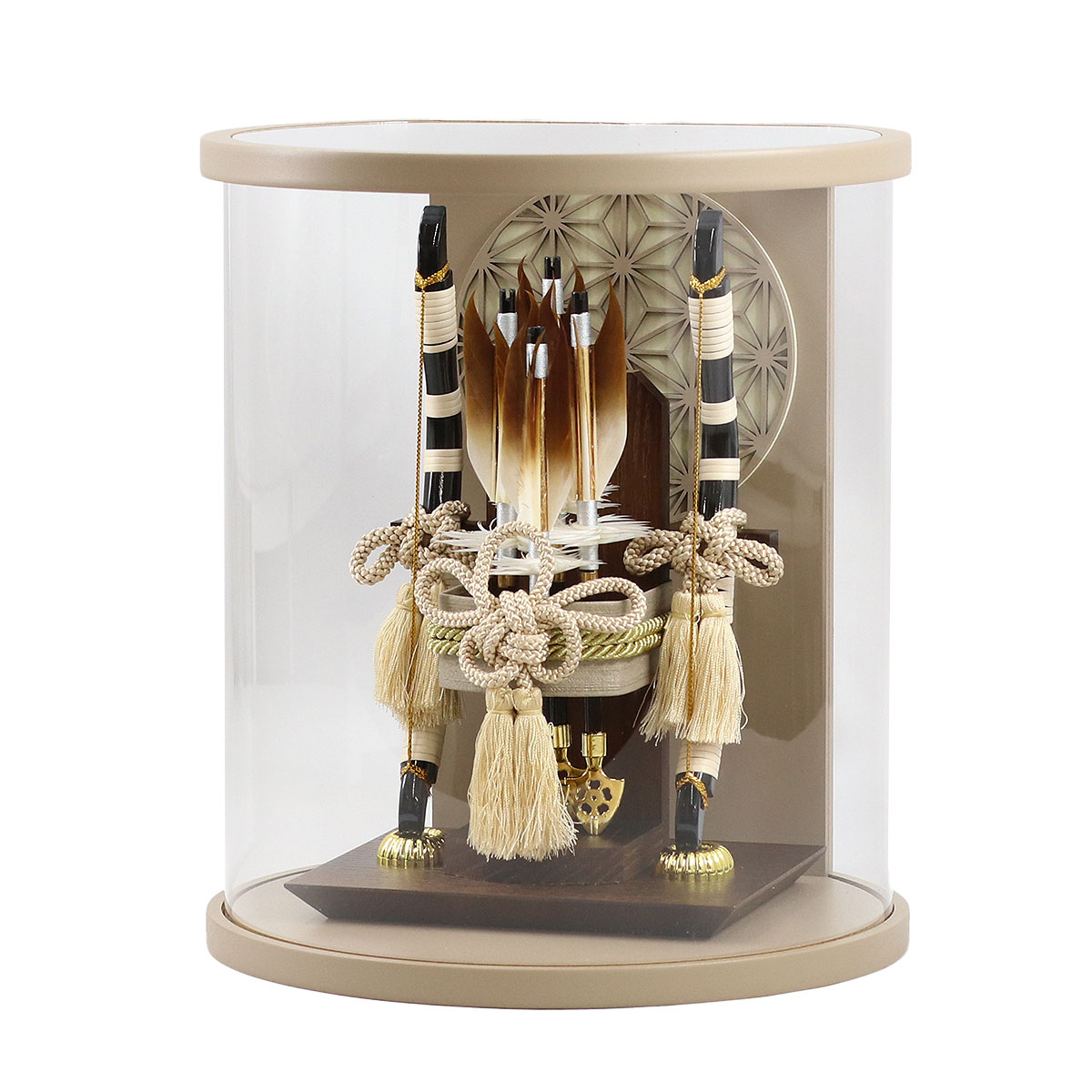 破魔弓 幹山 コンパクト ミニ 司 矢立 モカ塗り まどか 麻の葉文様