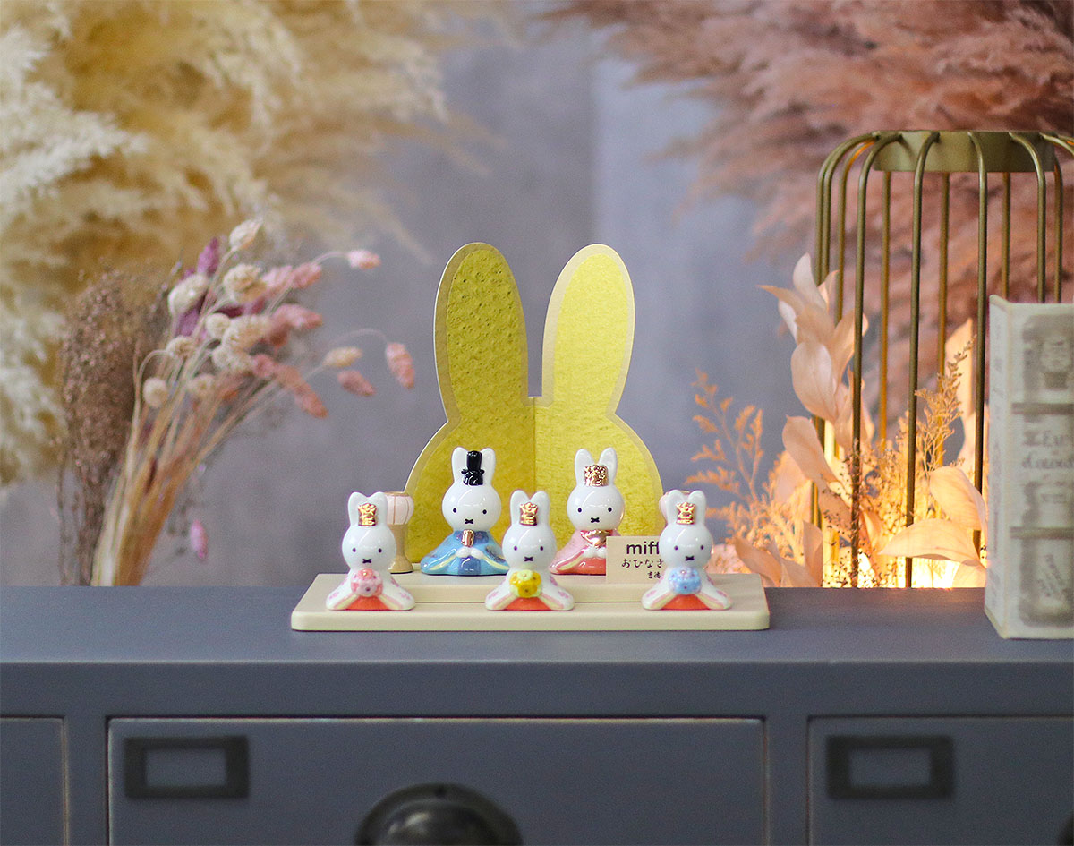雛人形 二段飾り miffy ミッフィー 磁器 ひな人形 うさこ 親王 官女 五