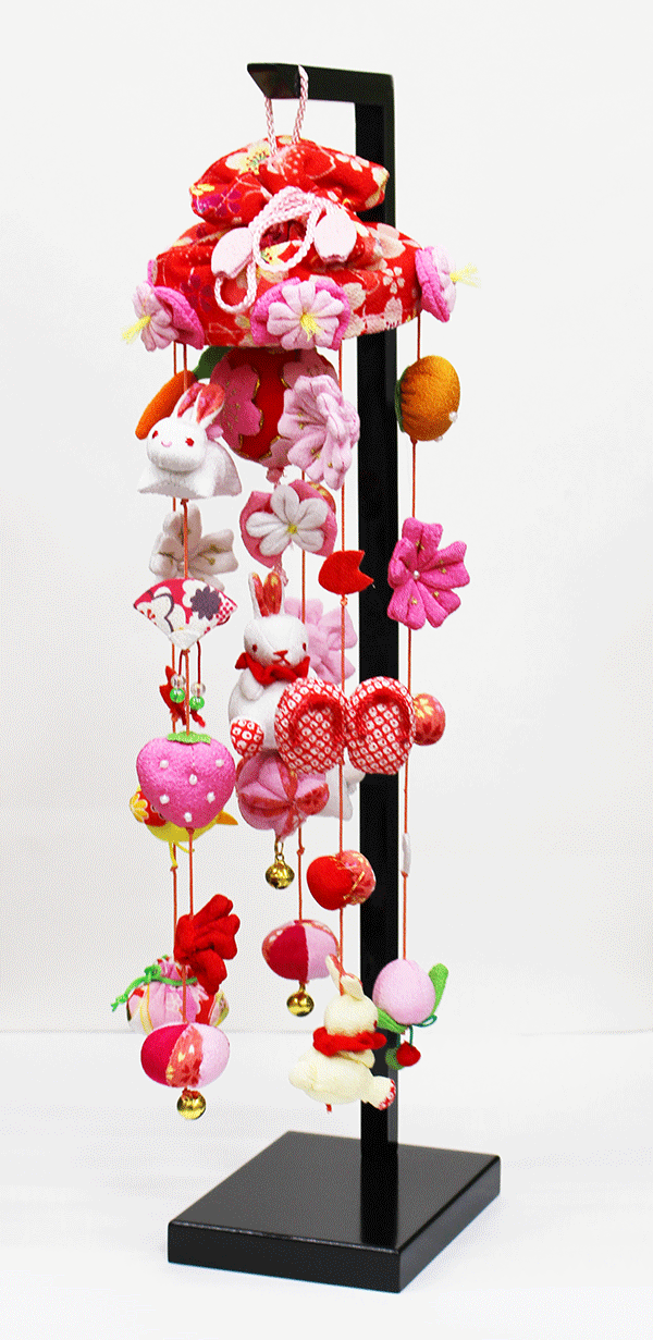 つるし雛 つるし飾り 吊るし雛 吊るし飾り 桜うさぎ 特小 台付きセット