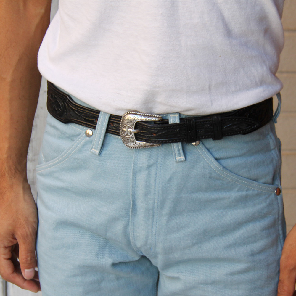 Alfonso of Hollywood Leather 幅3.8cm レザーベルト メンズ 牛革 本革