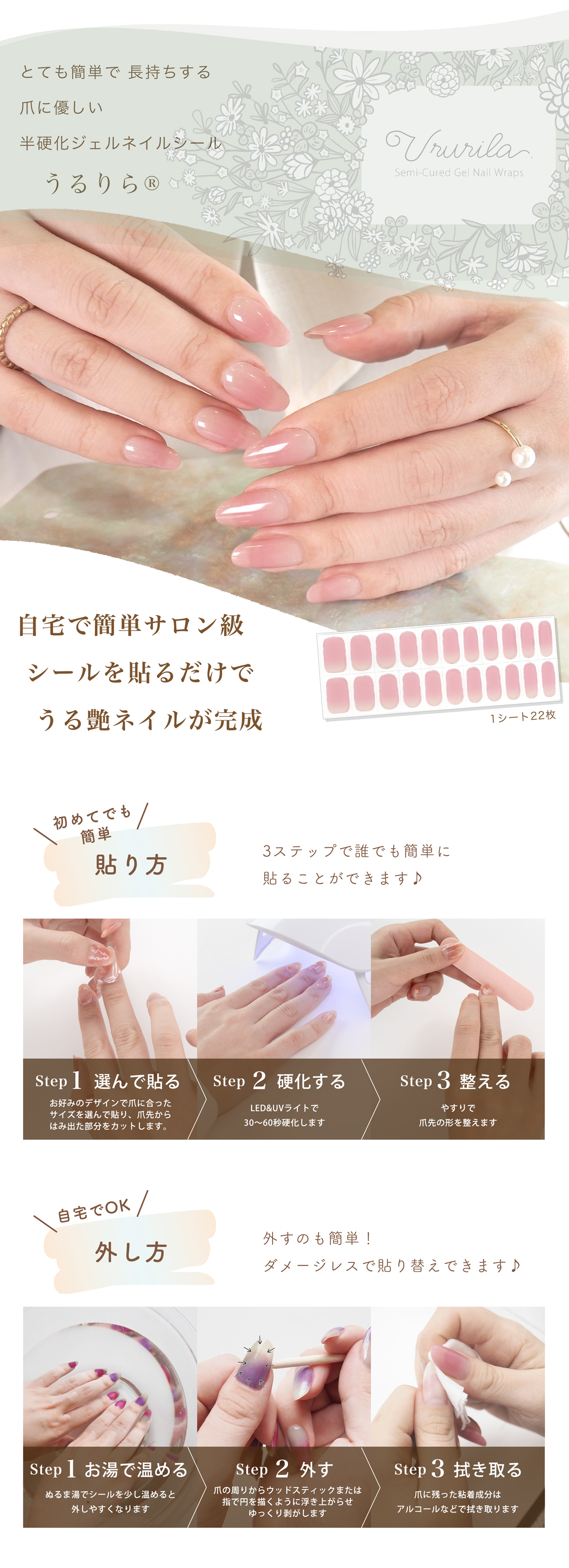 キット ジェルネイルシール スターターキット 硬化タイプ ネイルシール