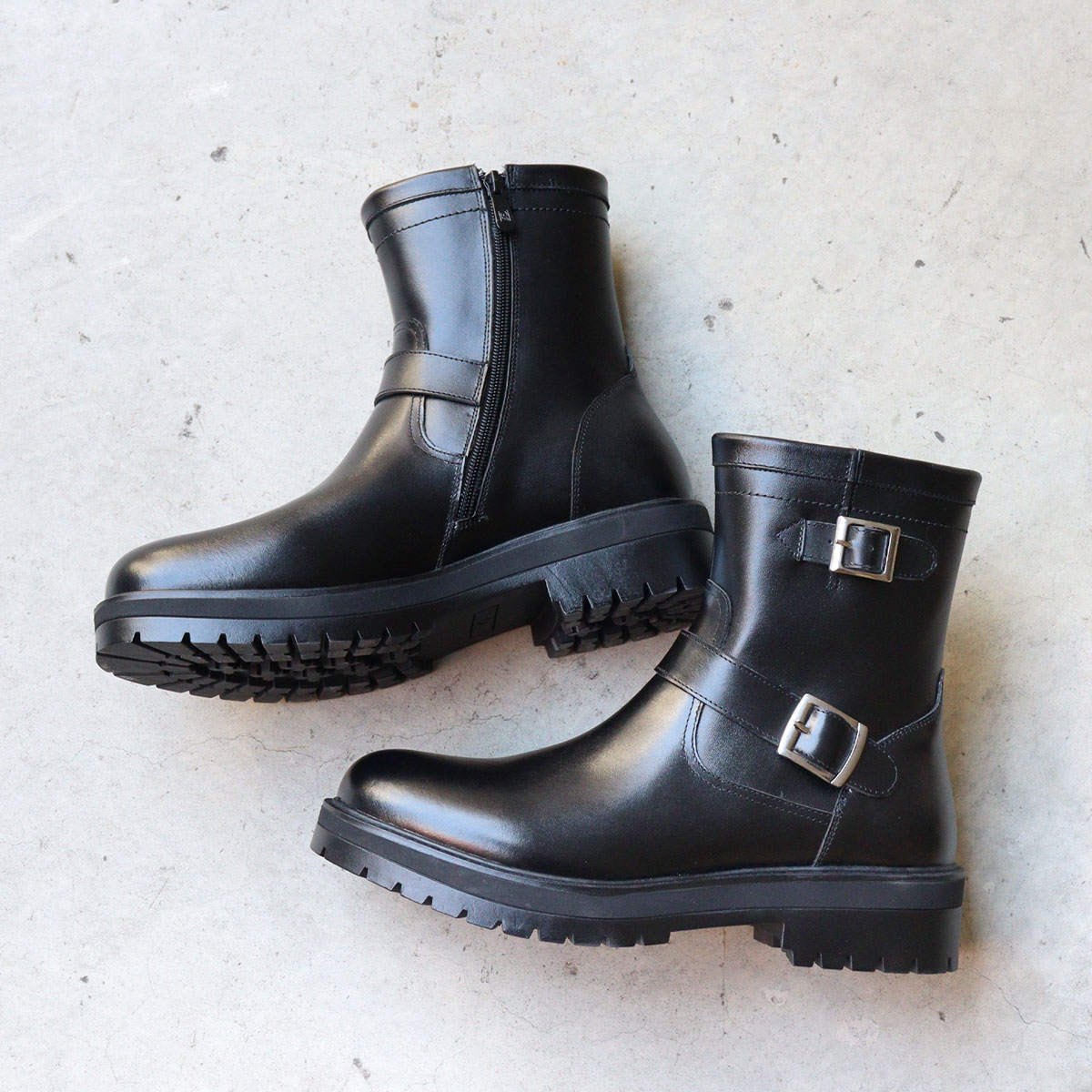 BOREDOM（ボアダム） ブーツ メンズ 黒 エンジニア サイドジップ