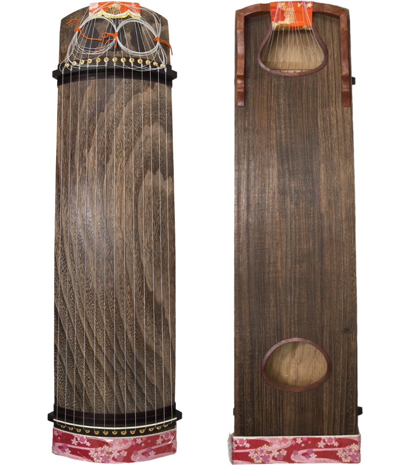 美品 生田流 筝 13弦オレンジ飾り 琴柱付き 鶴の絵 ヴィンテージ