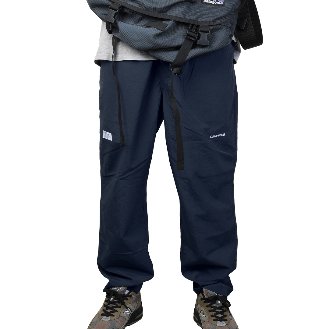 ナイロンパンツ 刺繍 CAMPFREE パッカブル バーサタイル ワンポイント