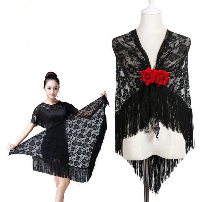 フラメンコ衣装 シージョ(ショール) マントン 三角 フリンジ 無地