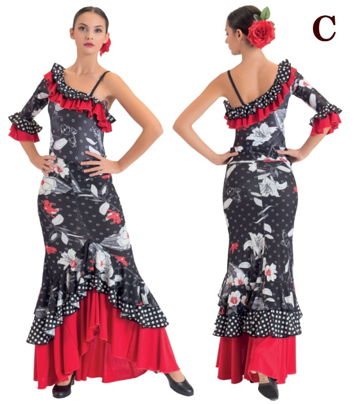 完売 スペイン製 /フラメンコ衣装 マーメイド スカート M-Lサイズ 黒