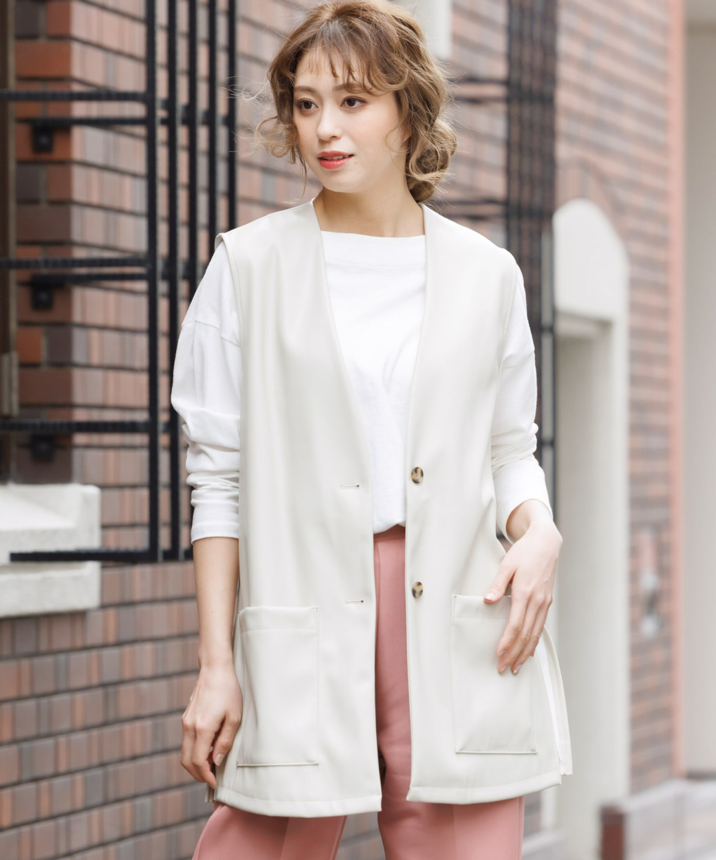 アウトレット セミロングベスト レディース アウター ノースリーブ