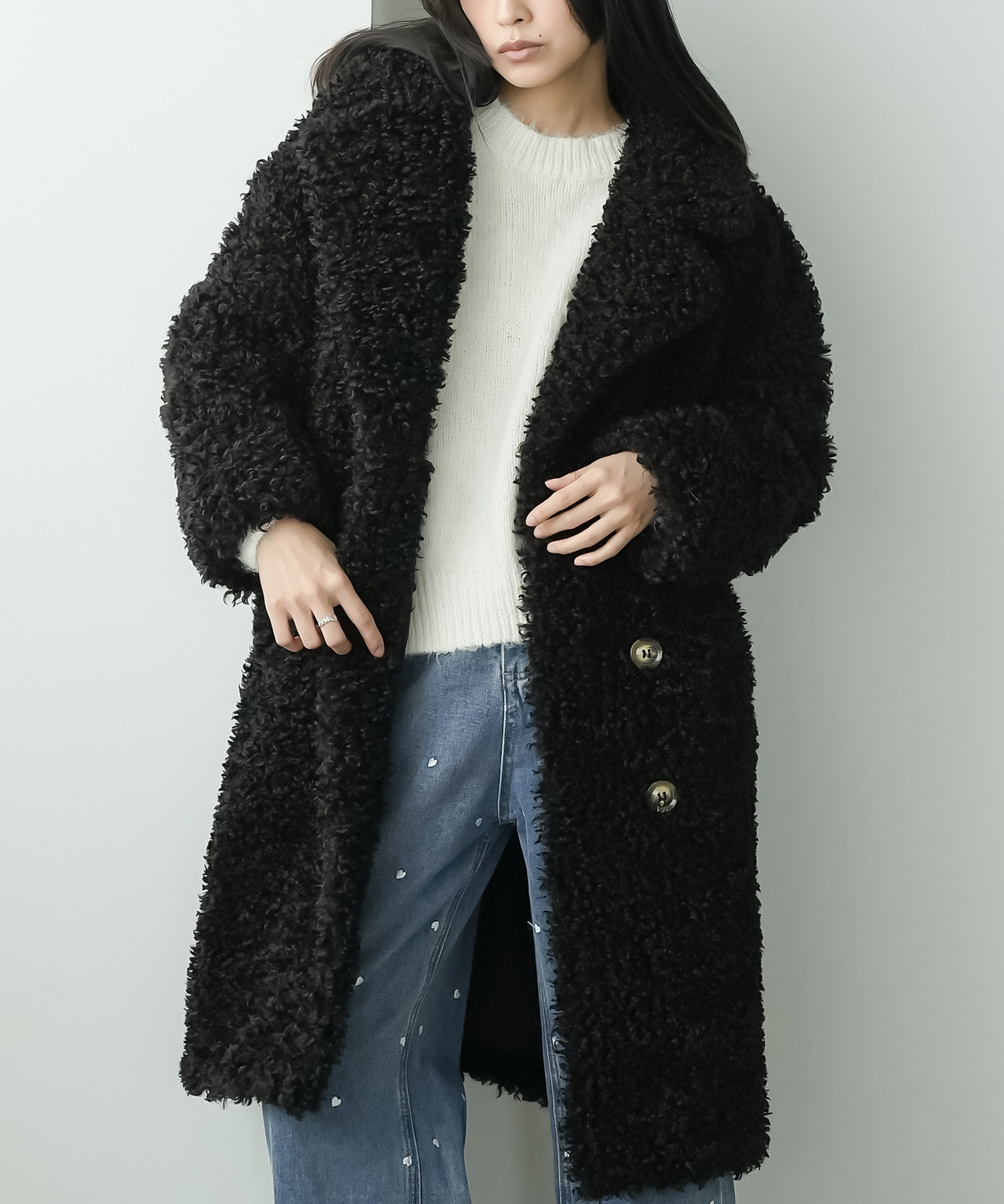 mili an deni（ミリアンデニ） テディボアロングコート プードル