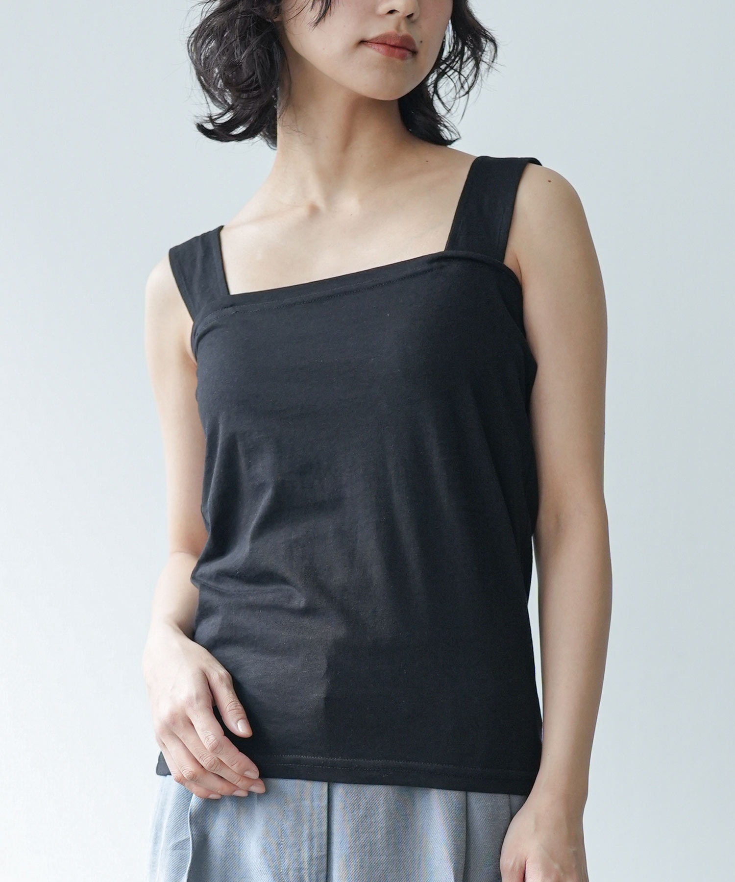 ブラ紐隠しタンクトップ レディース トップス カットソー (郵2) : mili