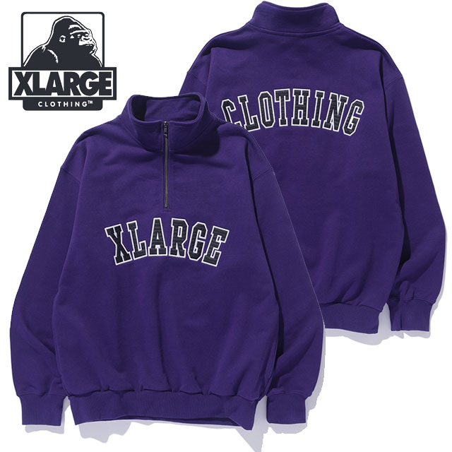 XLARGE（エクストラ ラージ） アーチロゴ ハーフジップ スウェット