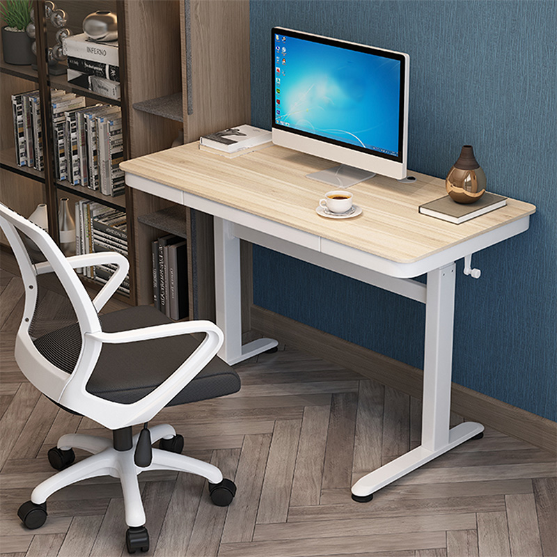 昇降デスク 手動 幅100cm 引き出し付き 昇降テーブル パソコンデスク