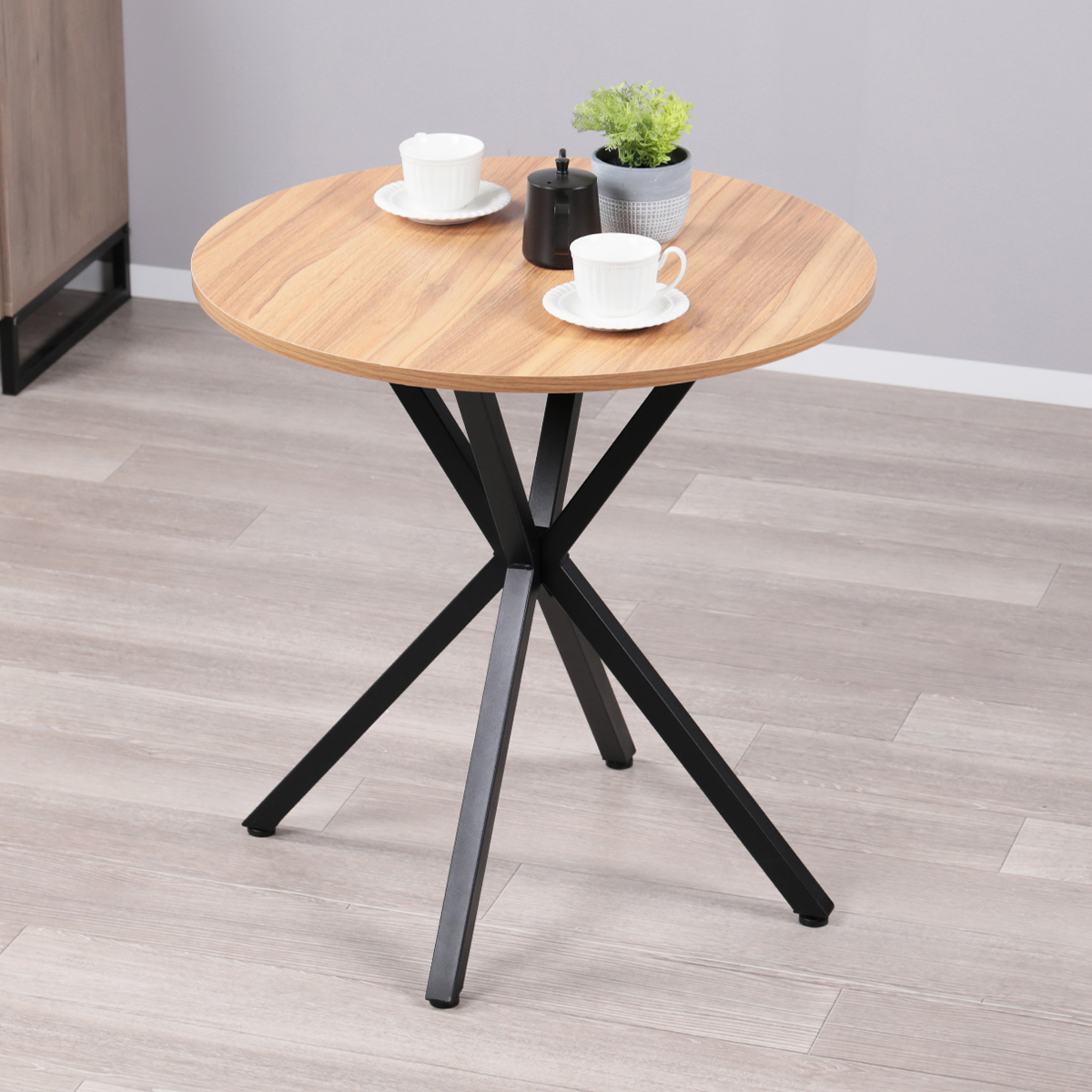 ダイニングテーブルセット 2人用 北欧 3点セット 丸 テーブル 70cm幅