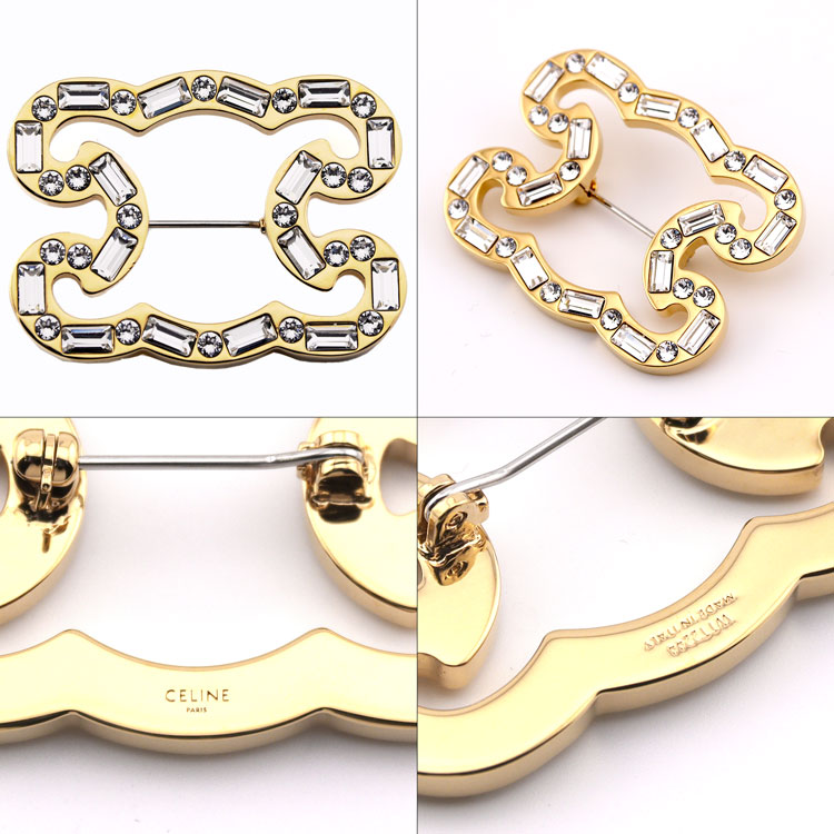 CELINE（セリーヌ） ブローチ トリオンフ フレーム スパークル