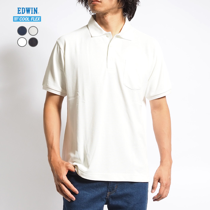 EDWIN（エドウィン） セール ポロシャツ 鹿の子 涼しい 胸ポケット