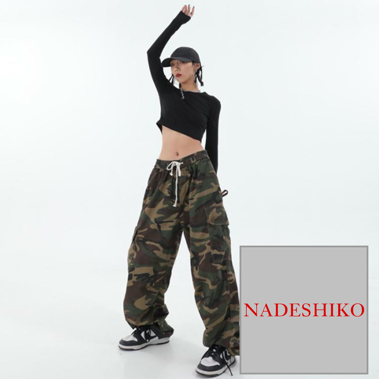 カーゴパンツ ダンスパンツ レディース メンズ カモフラ 迷彩柄