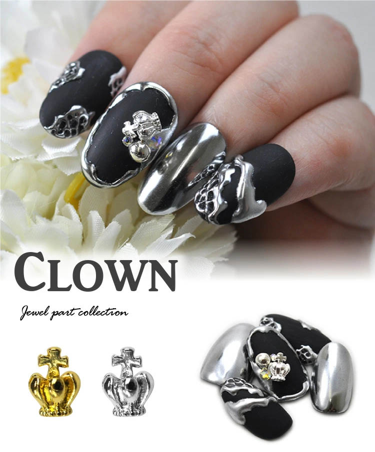 ネイルパーツ 5個 メタルパーツ フ 立体 3D 王冠 クラウン | ネイル