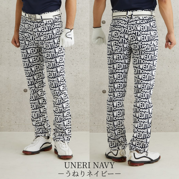 ゴルフウェア メンズ ゴルフストレッチ パンツ プリント チノパン