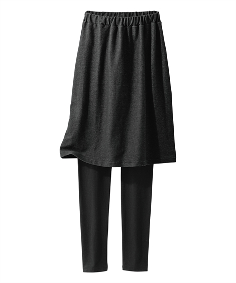 ニッセン（nissen） レディース デニム 調 スカート 付き12分丈