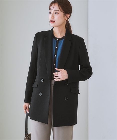 ニッセン（nissen） ジャケット レディース 洗えるウール調 ストレッチ