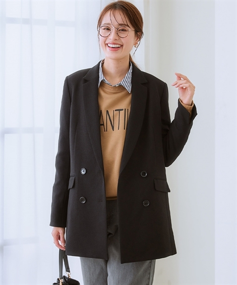 ニッセン（nissen） ジャケット レディース 洗えるウール調 ストレッチ