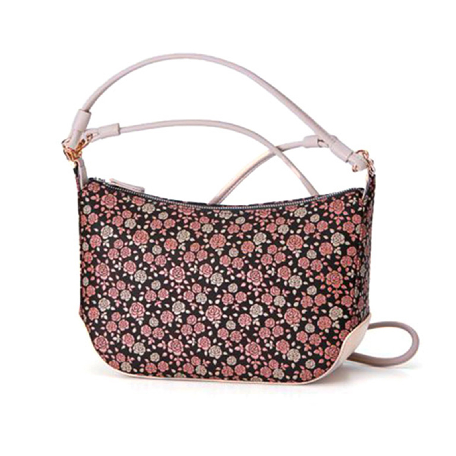 印傳屋（INDEN-YA） 印伝 ポシェット ショルダーバッグ かぐわ バラ