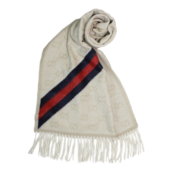 GUCCI（グッチ） ラッピング袋つき ウール マフラー メンズ レディース