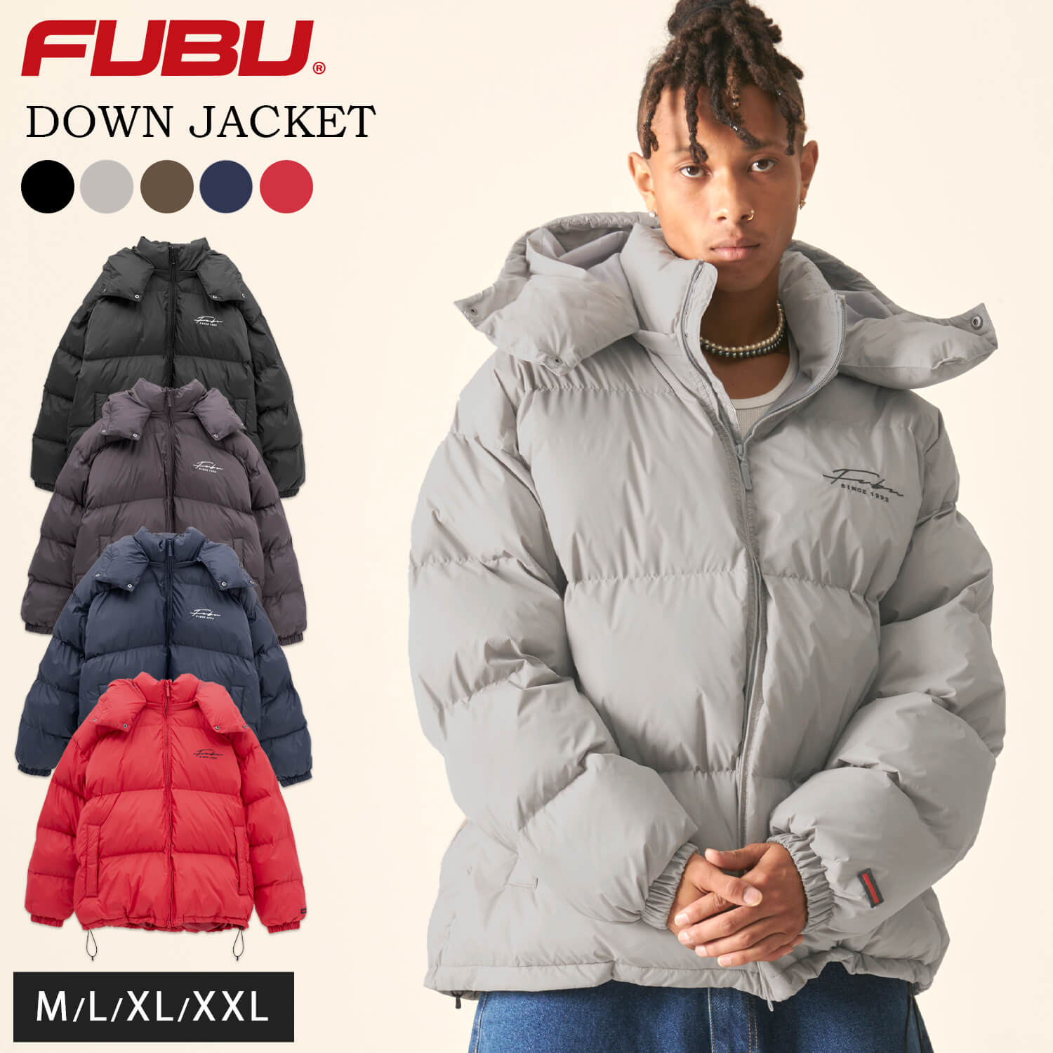 FUBU（フブ） ダウンジャケット メンズ 長袖 中綿ジャケット ナイロン