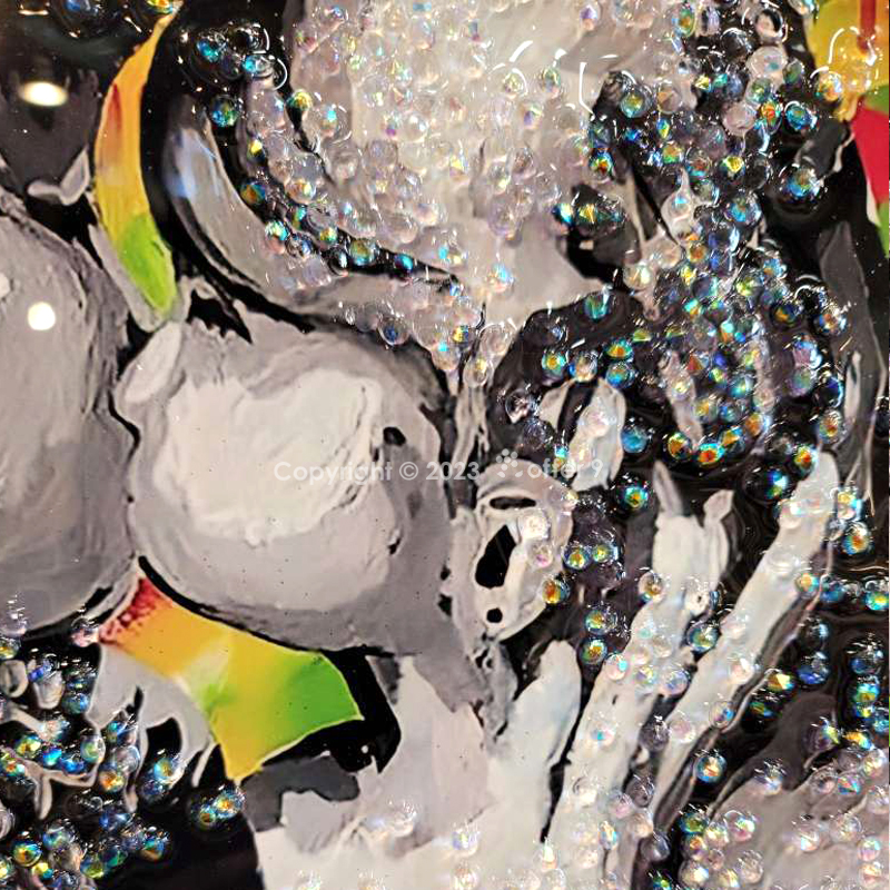 バンクシー アートパネル クリスタル 水晶絵 インテリアフレーム