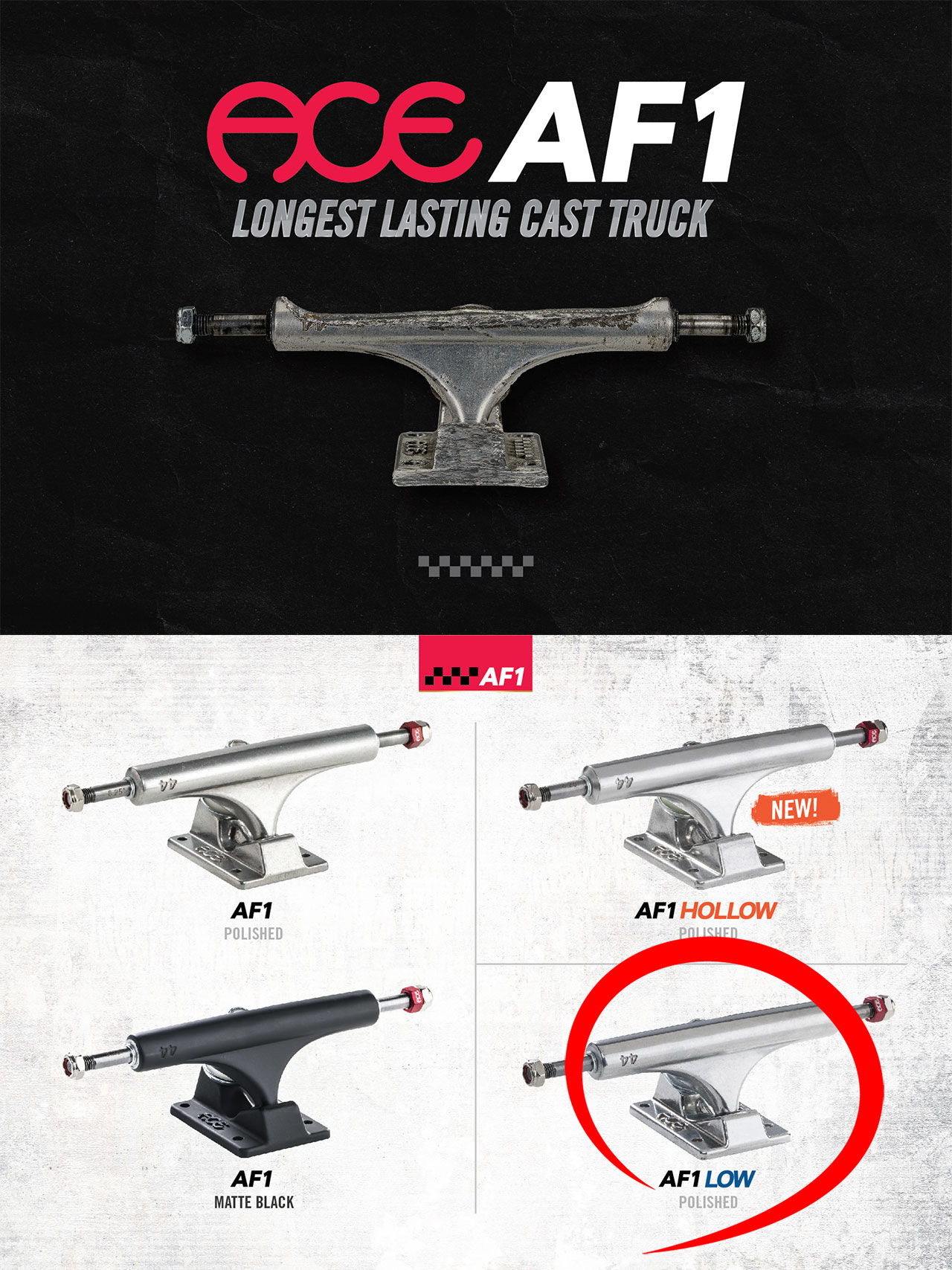 Ace（エース） ACE TRUCKS (エース トラック) AF1 LOW Polished 2個1