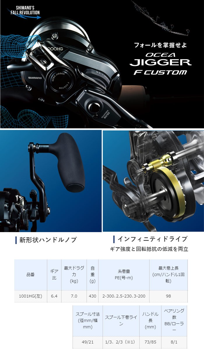 SHIMANO/シマノ) オシアジガー F カスタム 1001HG (040015) ジギング
