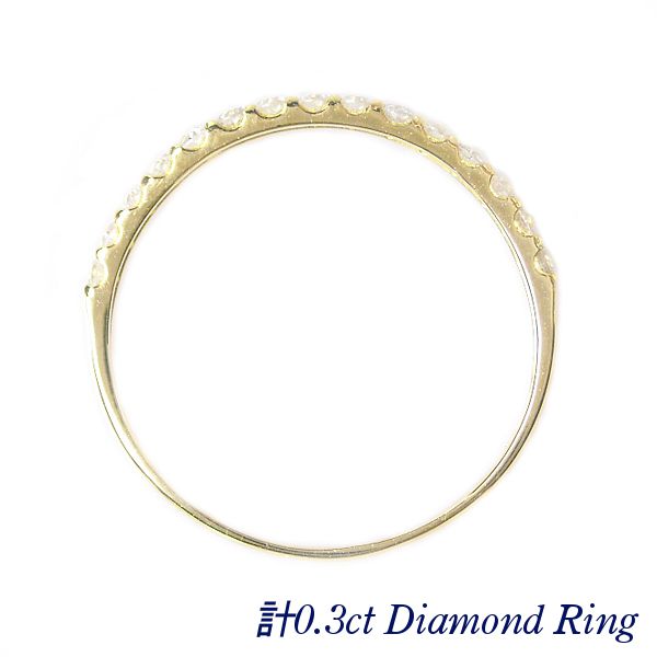 ハーフエタニティリング 50代 40代 k10 ダイヤモンド 普段使い 0.3ct