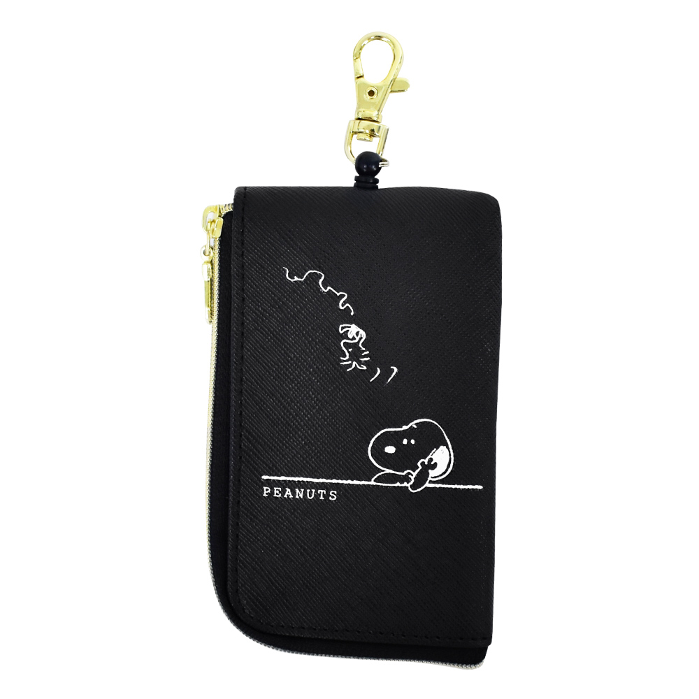 SNOOPY（スヌーピー） キーケース パスケース 合皮 リール 定期入れ