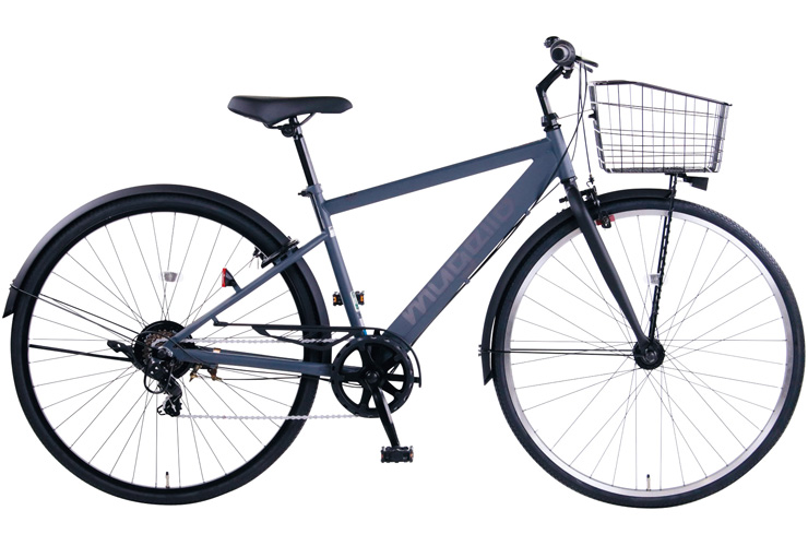 シティサイクル ホワイト 前カゴ・リアキャリア付き シティサイクル