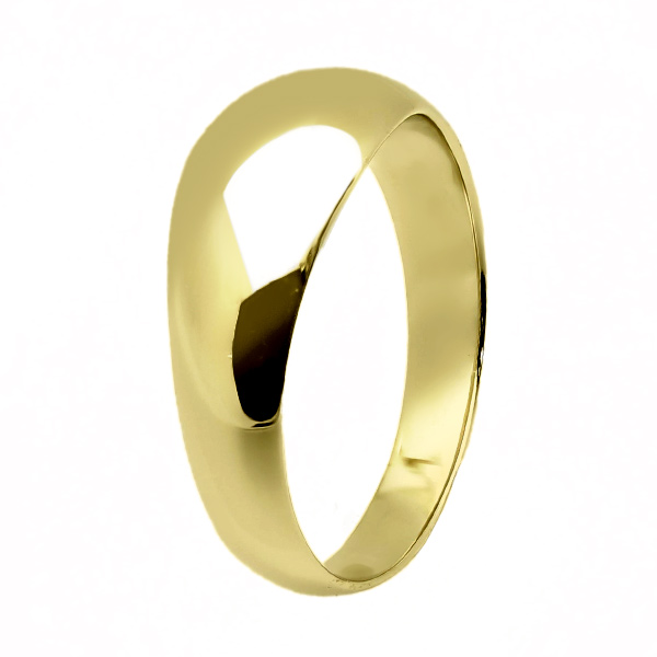 月形甲丸 リング 地金リング 18金 K18 保証書付 : エメットジュエリー