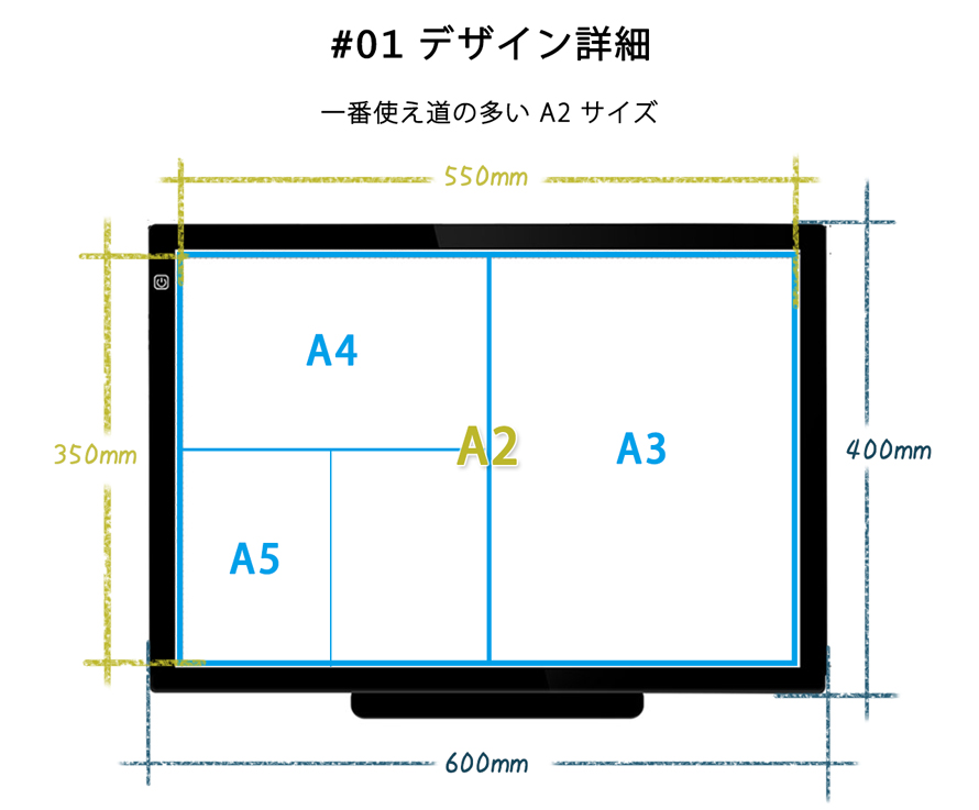 22日限定10倍P付] トレース台 A2 3段階調光可 最大4500Lux 8900K 12V