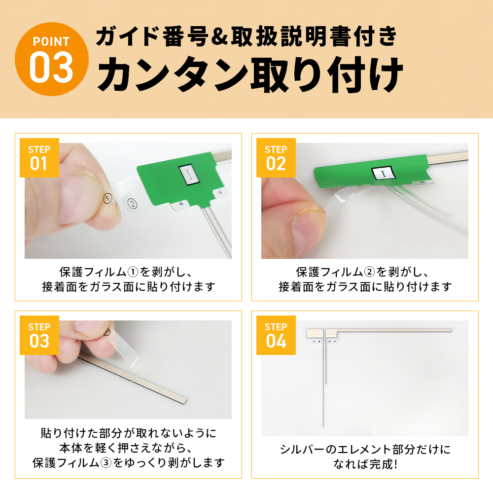 高感度 L型 フィルムアンテナ パナソニック 2015年モデル CN-E205D 用