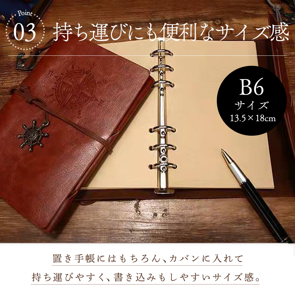 コラージュ 手帳 アンティーク PUレザー製 ギフト コラージュノート b6