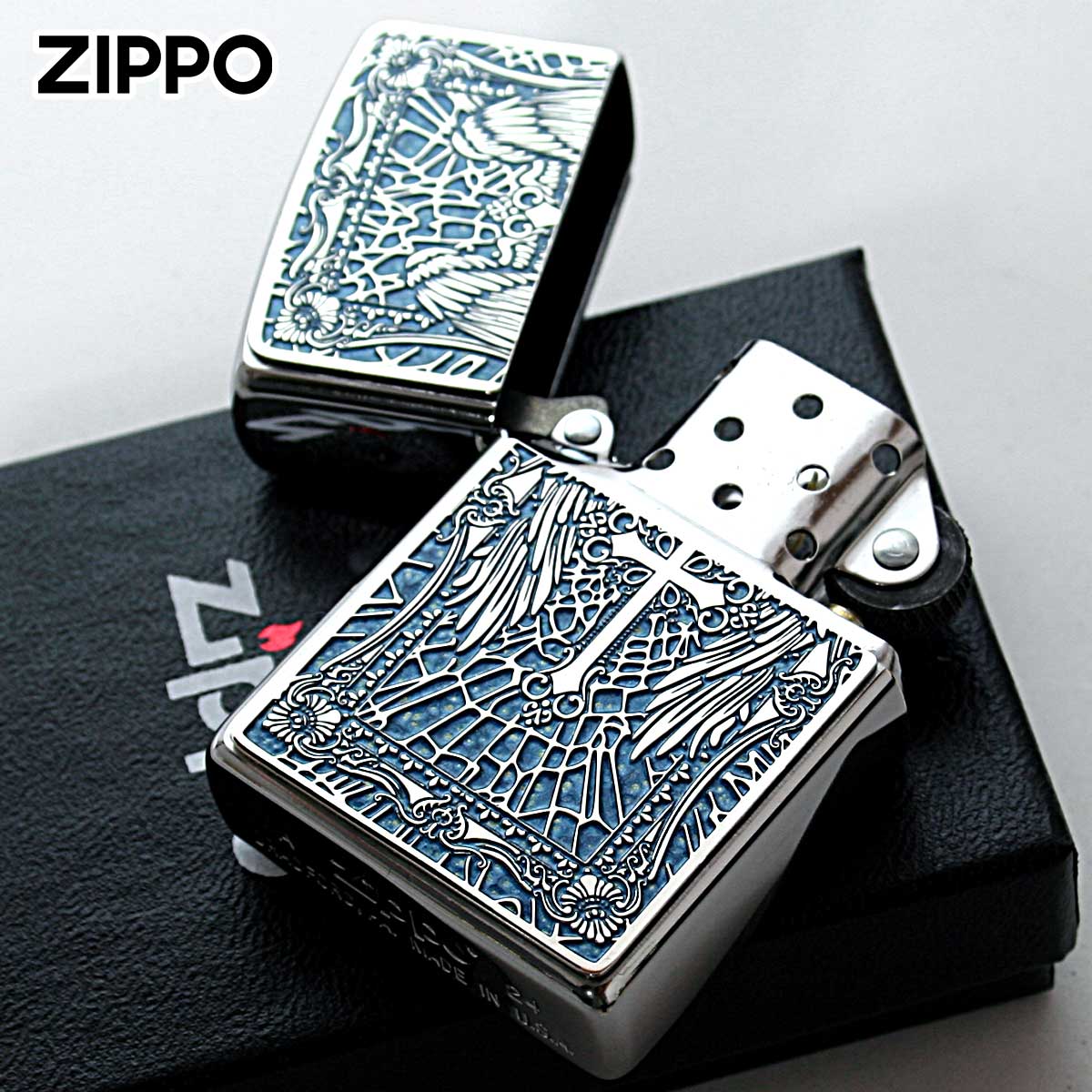 ZIPPO（ジッポー） ジッポライター クロス Cross 十字架 ブルー ＃200